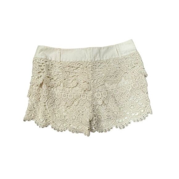 Loft Crochet Cream Shorts Sz 2 - Picture 4 of 6